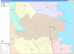 South San Francisco Wall Map Color Cast Style 2024